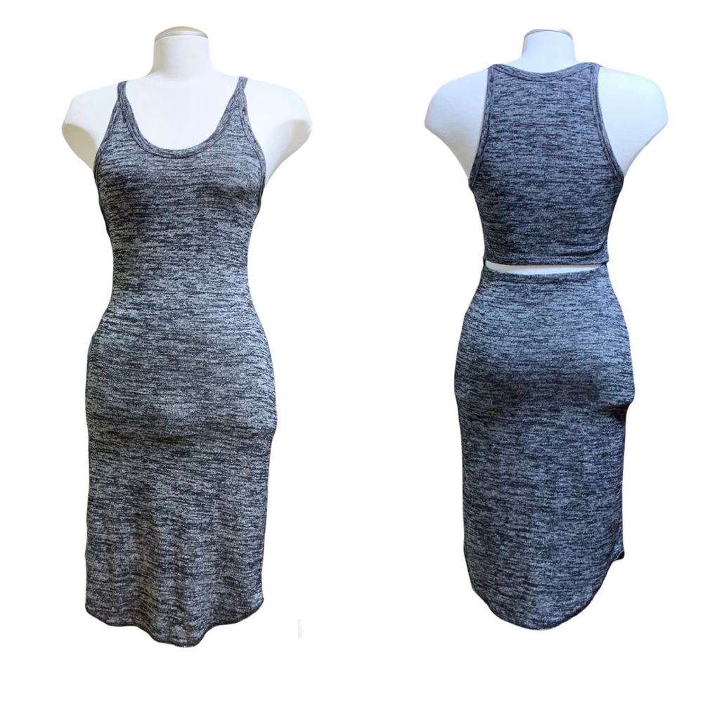 Wilfred Free Heather Gray Bodycon Sleeveless Knit Dress Sz XS